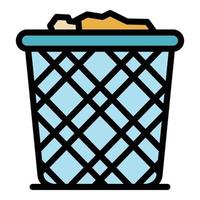 Office trash icon color outline vector