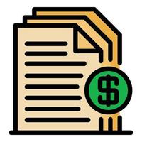 Credit papers icon color outline vector