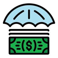 Money safety icon color outline vector