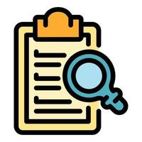 Inspect clipboard icon color outline vector