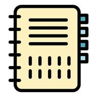 Notebook icon color outline vector