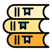 Stack of books icon color outline vector