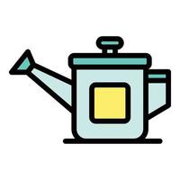 Garden watering can icon color outline vector