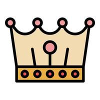 Crown icon color outline vector