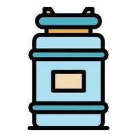 Farm milk canister icon color outline vector