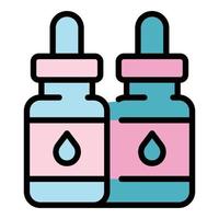 Self care dropper oil icon color outline vector