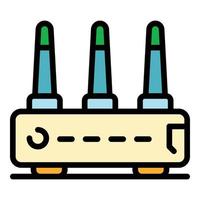 Home router icon color outline vector