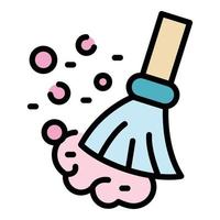Broom clean disinfection icon color outline vector