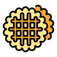 Homemade waffle food icon color outline vector