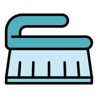 vector de contorno de color de icono de cepillo de limpieza