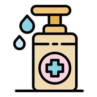 Antivirus disinfection bottle icon color outline vector