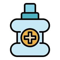 Antibacterial bottle icon color outline vector