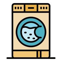 Home washing machine icon color outline vector