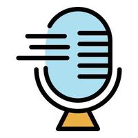 Podcast education icon color outline vector