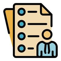 Outsource business papers icon color outline vector