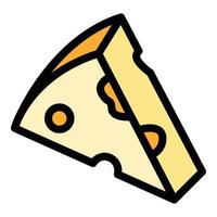 Holes cheese icon color outline vector