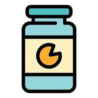 Cheese jar icon color outline vector