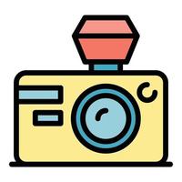 Blogger camera icon color outline vector