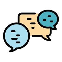 Conversation agitation icon color outline vector