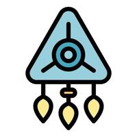 Triangle amulet icon color outline vector