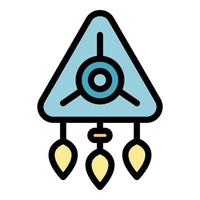 Triangle amulet icon color outline vector