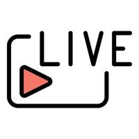 Web live stream icon color outline vector