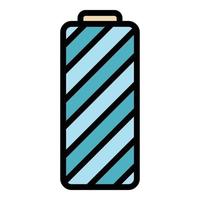 Full lithium battery icon color outline vector