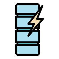 Voltage charge battery icon color outline vector