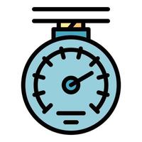 Manometer device icon color outline vector