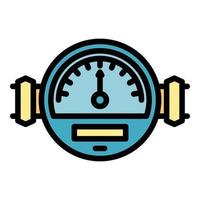 Manometer meter icon color outline vector