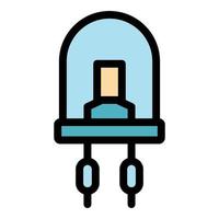 Current diode icon color outline vector