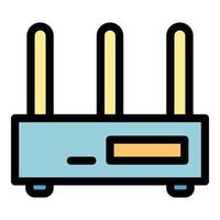 Web router icon color outline vector