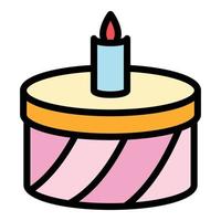 Kid cake icon color outline vector