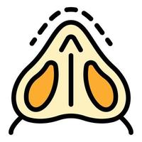 Nose internal surgery icon color outline vector