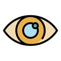 Open eye icon color outline vector