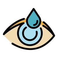 Eye with water drop icon color outline vector