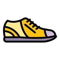 vector de contorno de color de icono de zapatillas casuales