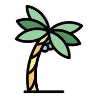 Hawaii palm tree icon color outline vector