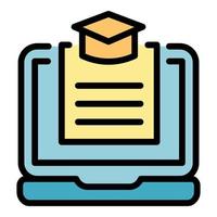 Learning platform icon color outline vector