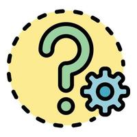Setting question icon color outline vector