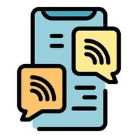 Wireless chatting icon color outline vector