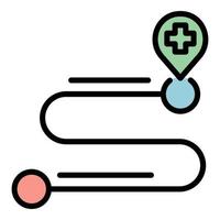 Pharmacy location icon color outline vector