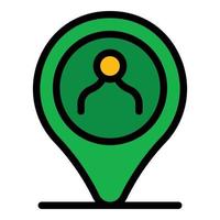 Job location icon color outline vector