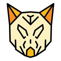 Nordic wolf icon color outline vector