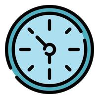 vector de contorno de color de icono de reloj de pared de casa