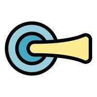 Door handle control icon color outline vector