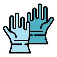 Cold medical gloves icon color outline vector
