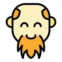 Smiling bearded man icon color outline vector