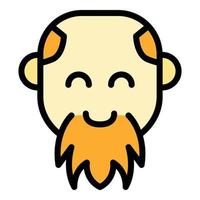 Smiling bearded man icon color outline vector