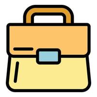 Business collaboration briefcase icon color outline vector